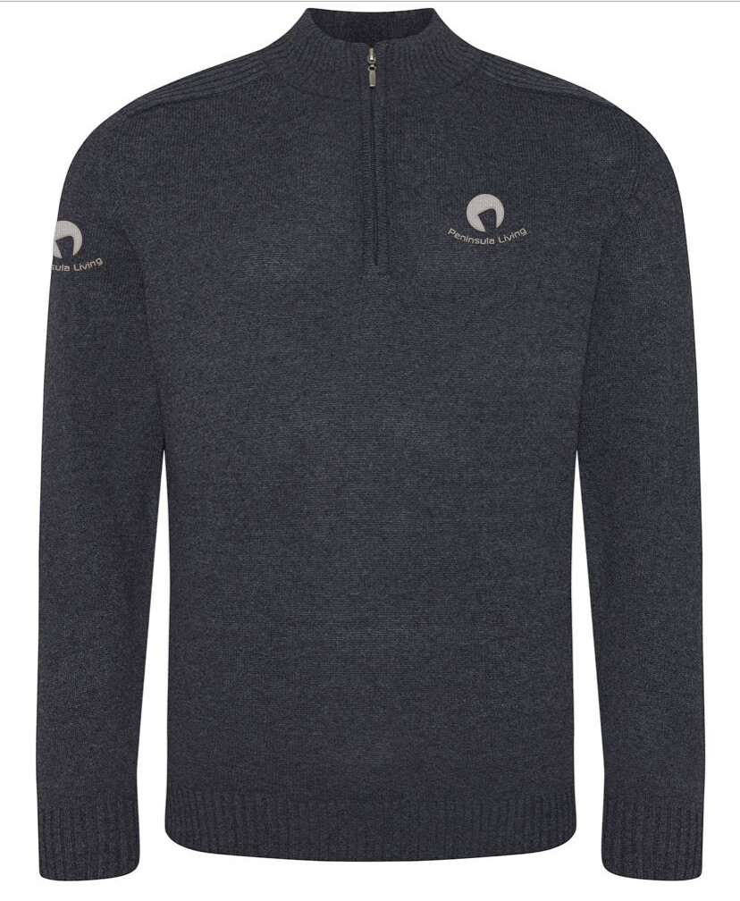 Peninsula Living Fireside 1/4 Zip Sweater, Colour: Charcoal