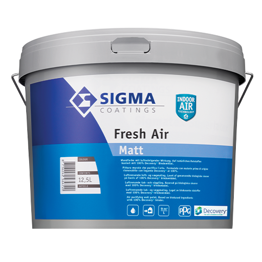 PITTURA ALL&#39;ACQUA BIO BASED ESENTE DA FORMALDEIDE PURIFICANTE - Sigma Fresh Air Bianco/WN