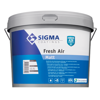 PITTURA ALL&#39;ACQUA BIO BASED ESENTE DA FORMALDEIDE PURIFICANTE - Sigma Fresh Air Bianco/WN