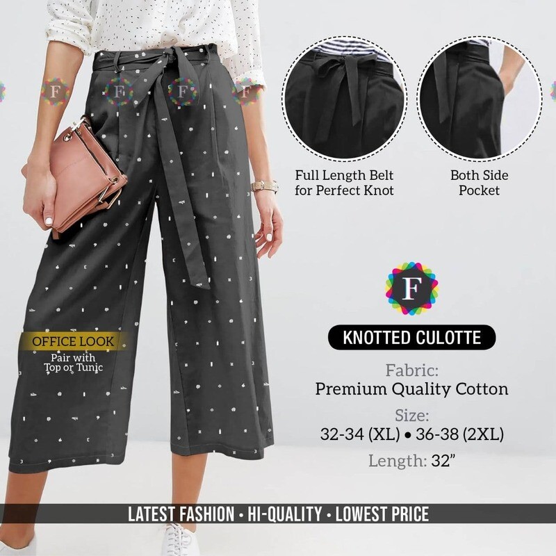 Ladies Knotted Culotte with Pocket