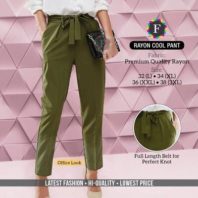 Rayon Cool ladies Pant with pocket