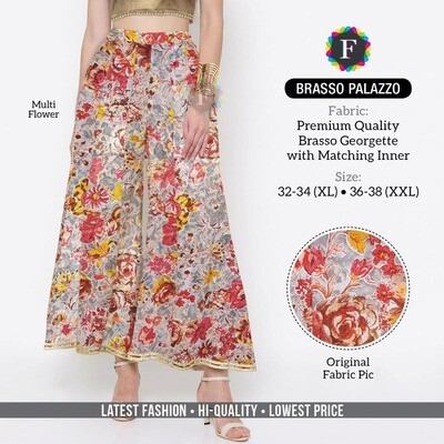 Kalidaar georgette ladies palazzo with gota patti