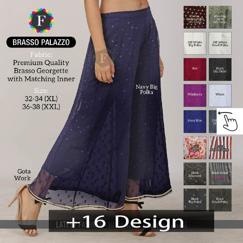 Kalidaar georgette ladies palazzo with gota patti