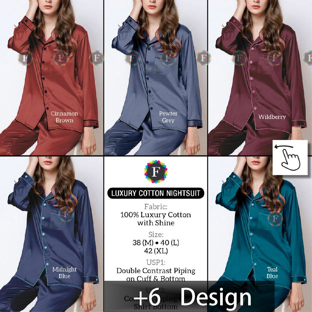 Plain Luxury Cotton Nightsuit