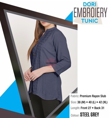 Women Trendy Dori Embroidery Tunic -3 colors