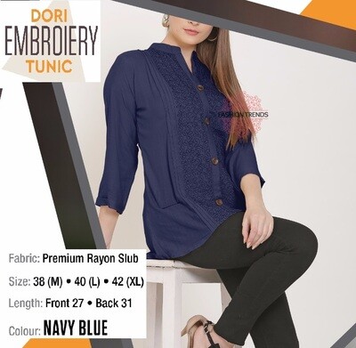 Women Trendy Dori Embroidery Tunic -3 colors