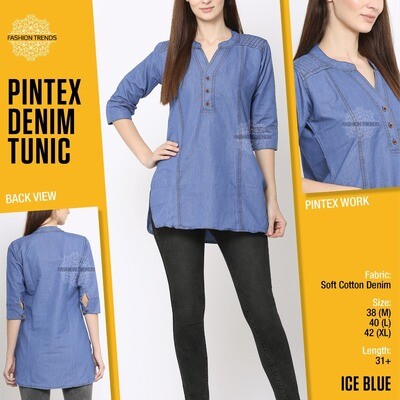 Women Denim Pintex Tunic in 2 colors