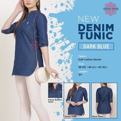 Fashion Trends Women Denim Tunic in 2 colors