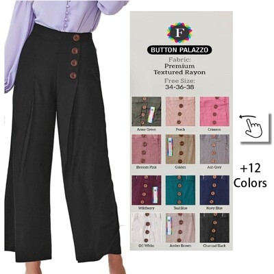 Designer Ladies Palazzos with Buttons