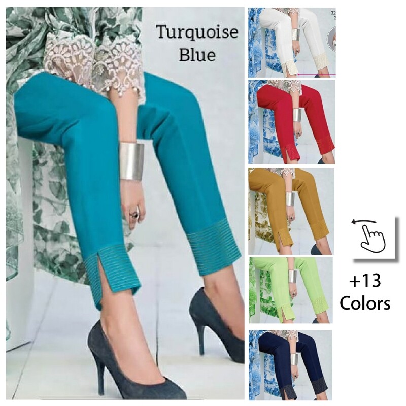 Linen Zari ladies Pant  With 2 side Pocket, fits size 32 to 42(4XL)