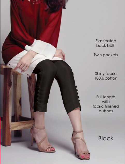Swahili Tussar Pant with Pockets, Color: Black