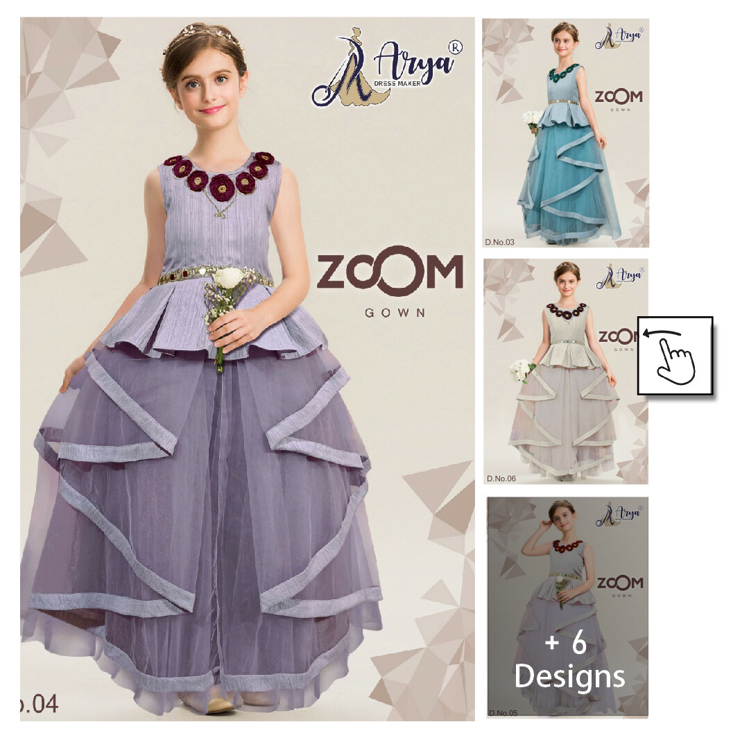 Zoom Girl Kids Gown with mirror work | wholesale