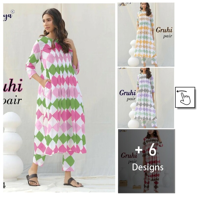 Arya  Gruhi Cotton kurta palazzo pair