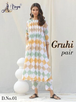 Arya  Gruhi Cotton kurta palazzo pair