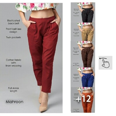 Swahili Ladies Tummy Tucker Pant with Pocket