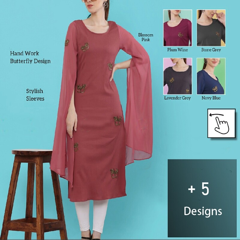 Women Round Neck A line kurti