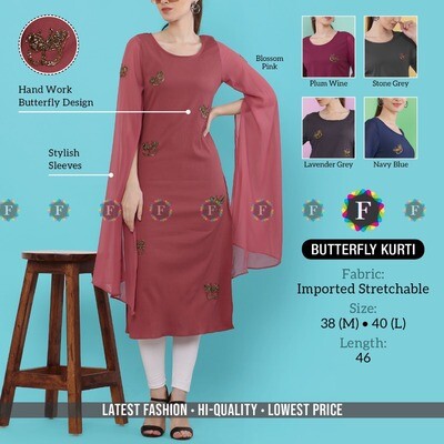 Women Round Neck A line kurti