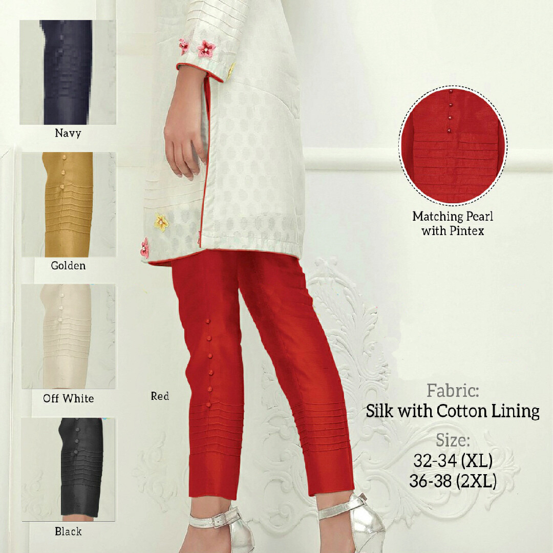 Ladies Silk Pintex Pant