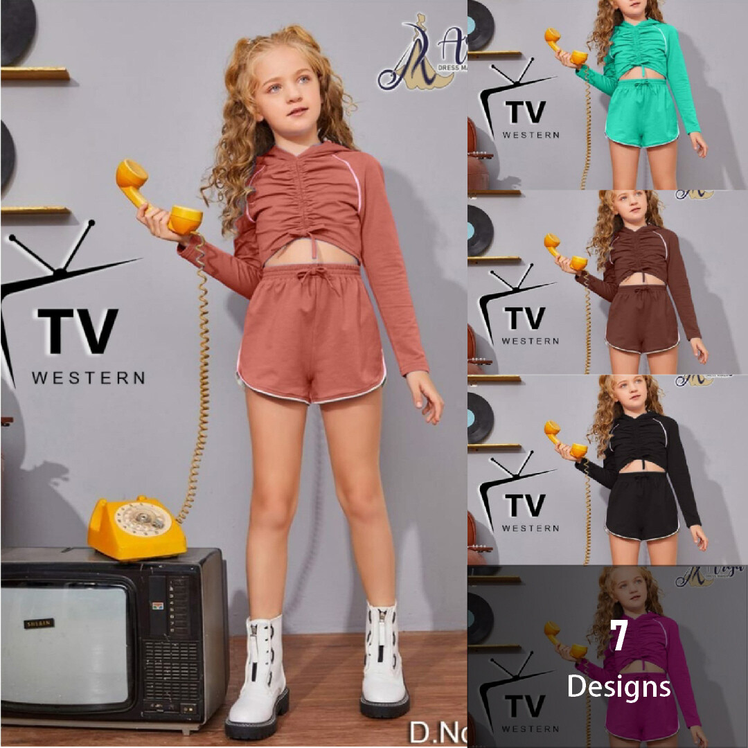 Arya Tv Western Children top and short set for age 5 to 12 yrs
