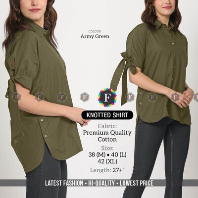 Ladies Knotted Cotton Shirt