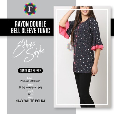 Women Rayon Tunic with bell sleeves