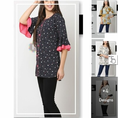 Women Rayon Tunic with bell sleeves