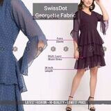 Swiss Dot Georgette midi Dress with linning