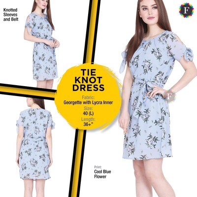 Hi Fashion Women knotted midi Dress with Waist Belt