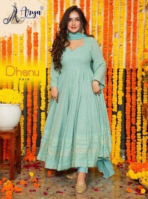 Dhanu Ladies Anarkali Gown with Dupatta and pant