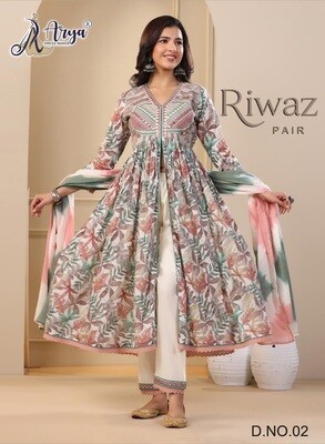 Riwaz ladies Designer suit with dupatta and pant