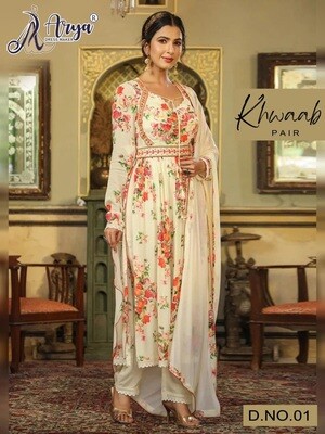 Khwaab ladies Designer suit with dupatta and pant