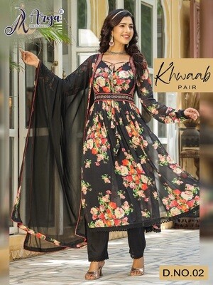 Khwaab ladies Designer suit with dupatta and pant