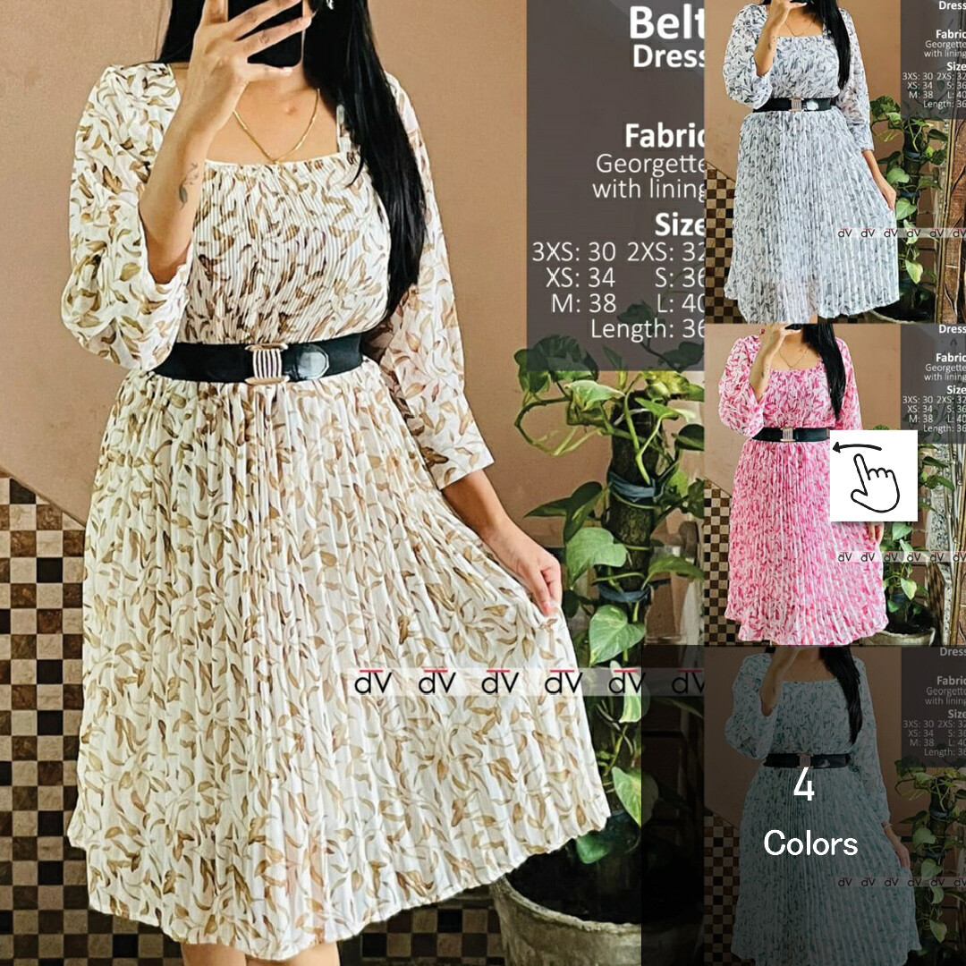 Georgette wrinkled Dress FOR Size 30&quot; to 40&quot; with Waist Belt
