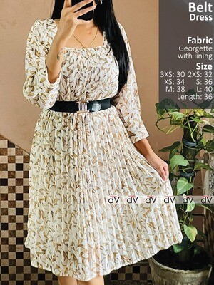 Georgette wrinkled Dress FOR Size 30" to 40" with Waist Belt