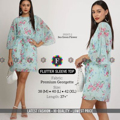 Hi fashion Flutter Sleeve Top