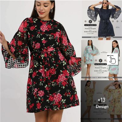 Hi fashion Flutter Sleeve Top