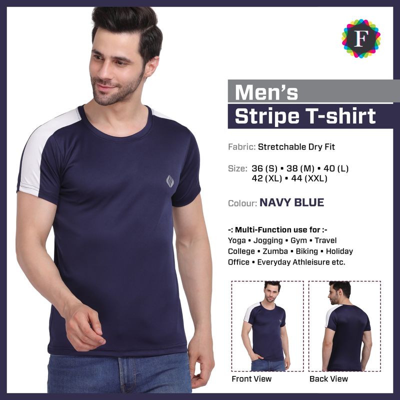 Mens  Slim  Plain and Stripe T shirt