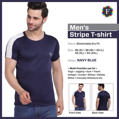 Mens  Slim  Plain and Stripe T shirt