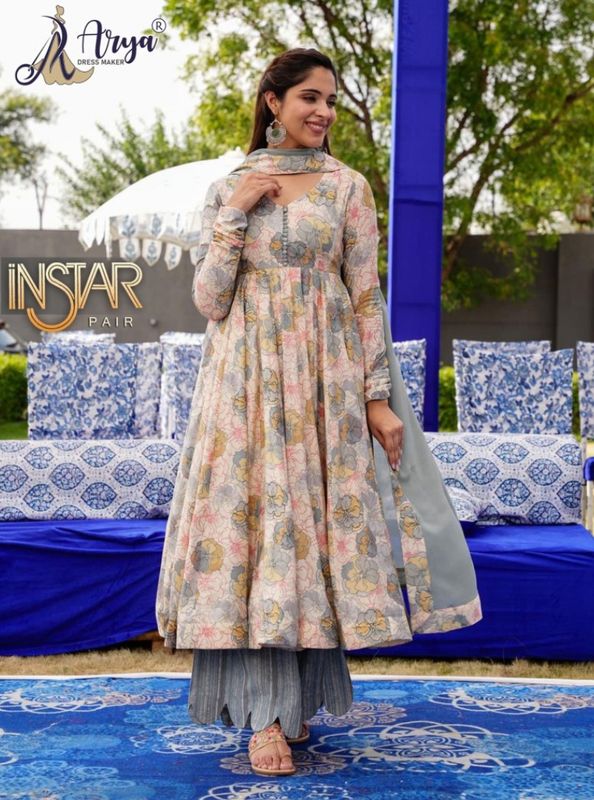Instar Muslin kurti Palazzo pair with dupatta