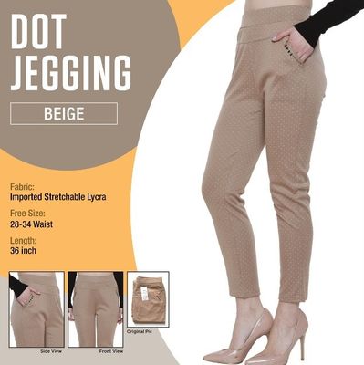 Stretchable Lycra Dot Jeggings