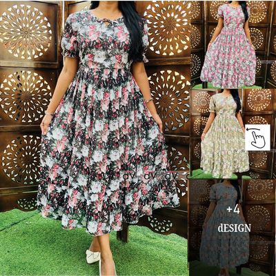 Marigold Georgette Pleated dress with lining