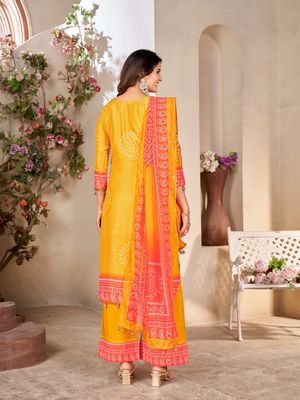 Rivu heavy muslin kurti palazzo suit with dupatta