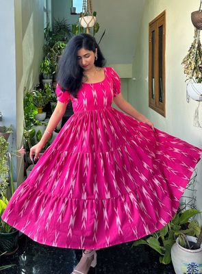 Lubina chanderi cotton kurti dress