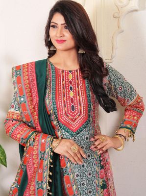 Nurani Kurti palazzo pair with dupatta
