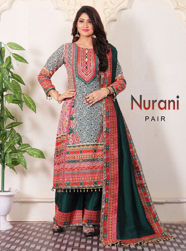 Nurani Kurti palazzo pair with dupatta