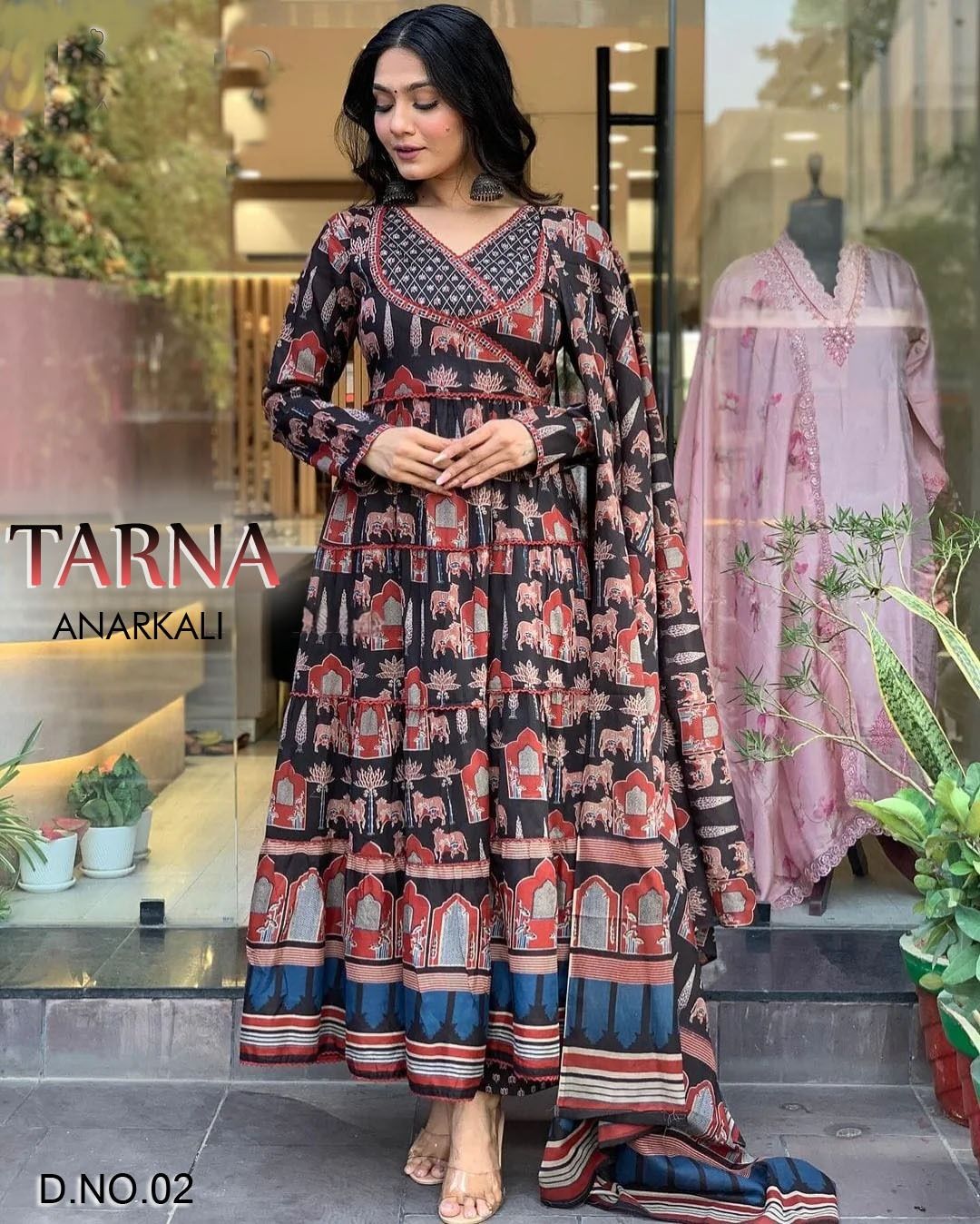 Tarna Anarkali kurti pant set with dupatta