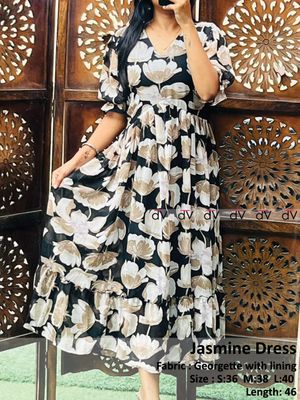 Jasmine  Georgette long dress with lining
