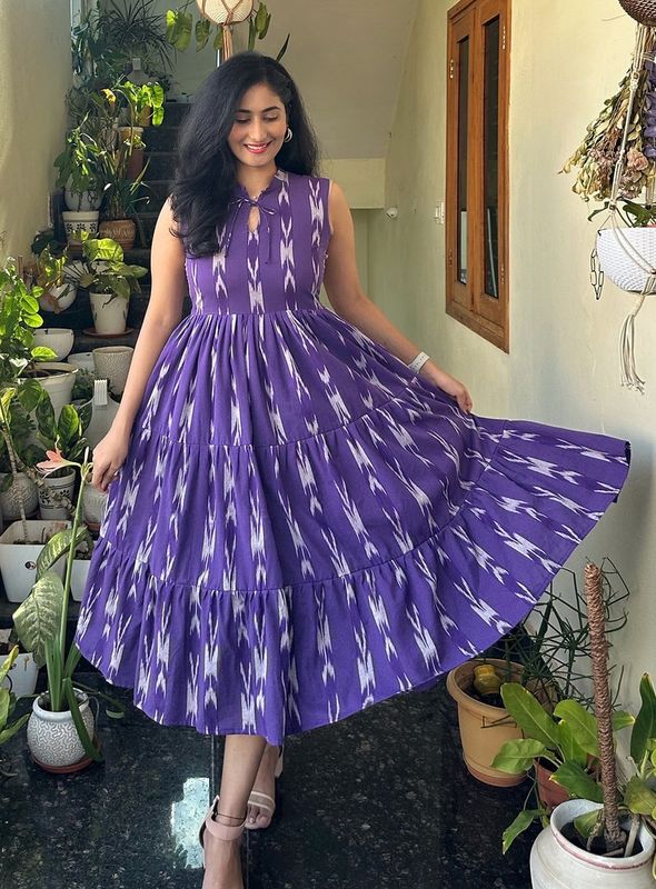 Lubina chanderi cotton kurti dress