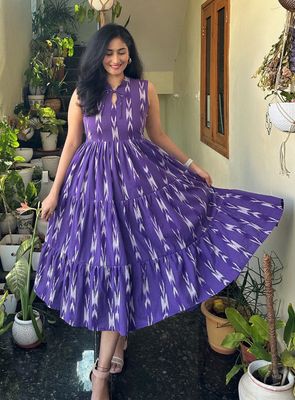 Lubina chanderi cotton kurti dress