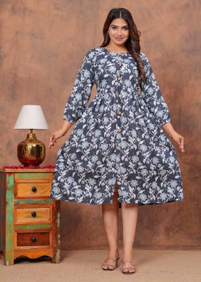 Pure Hand Block Printed Jaipuri Cotton Long Kurtis